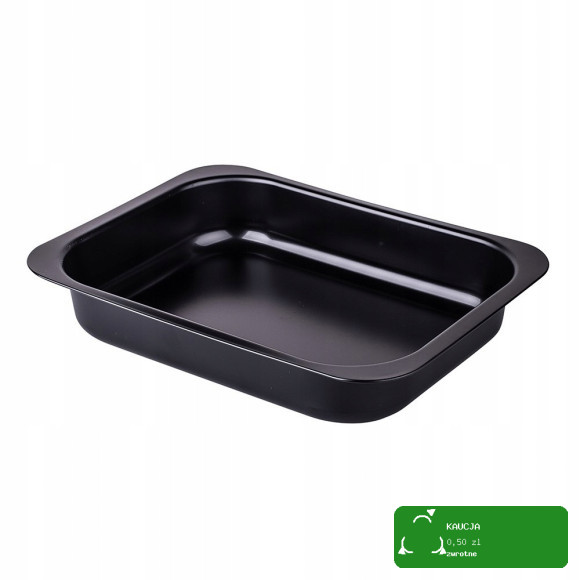 FORMA BLACHA DO PIECZENIA prostokąt duża solidna 29x22x6cm CZARNA TŁOCZONA