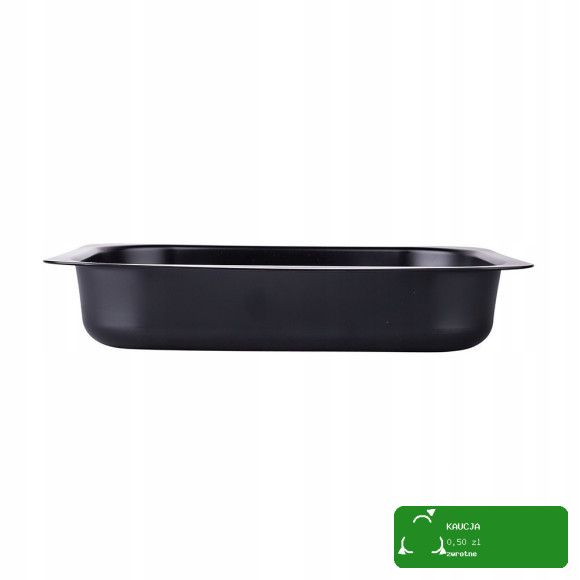 FORMA BLACHA DO PIECZENIA prostokąt duża solidna 29x22x6cm CZARNA TŁOCZONA