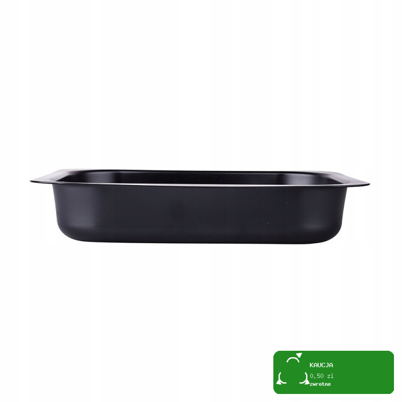 FORMA BLACHA DO PIECZENIA prostokąt duża solidna 29x22x6cm CZARNA TŁOCZONA