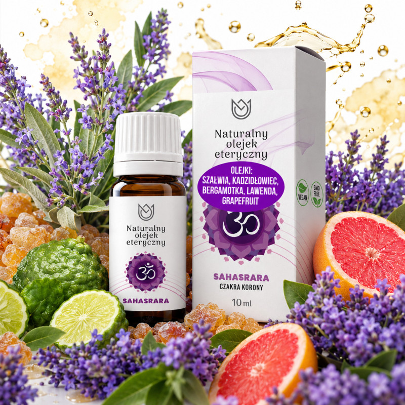 NATURALNY OLEJEK ETERYCZNY 100% czakra korony SAHASRARA 10ml aromat KOMINEK