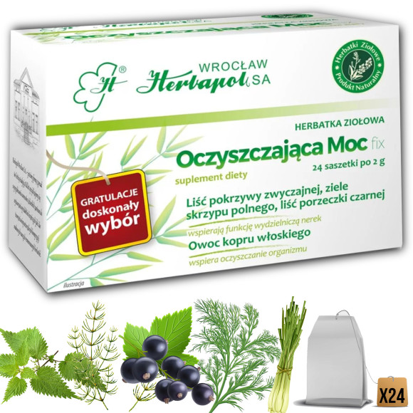 HERBAPPOL Oczyszczająca moc ziołowa herbata 24 saszetki KRÓTKA DATA