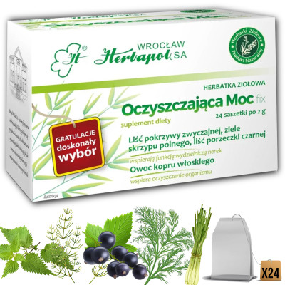 HERBAPPOL Oczyszczająca moc ziołowa herbata 24 saszetki KRÓTKA DATA