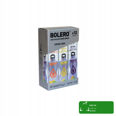 12X BOLERO DRINK NAPÓJ w proszku 3G ICE TEA MIX ZESTAW HERBAT MROŻONYCH