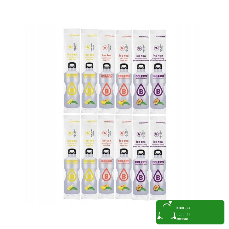 12X BOLERO DRINK NAPÓJ w proszku 3G ICE TEA MIX ZESTAW HERBAT MROŻONYCH