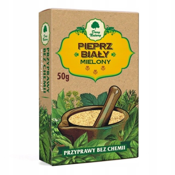 Dary Natury PIEPRZ BIAŁY MIELONY 50G przyprawa bez chemii