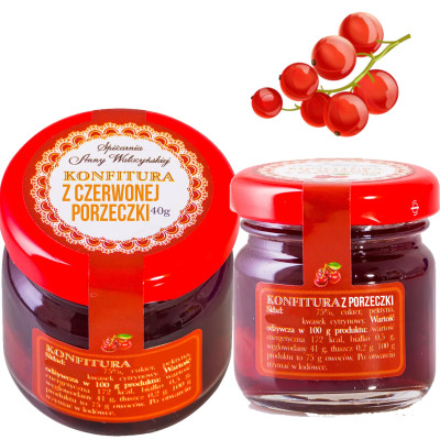 KONFITURA Z CZERWONEJ PORZECZKI 40g MAŁY SŁOICZEK na Prezent
