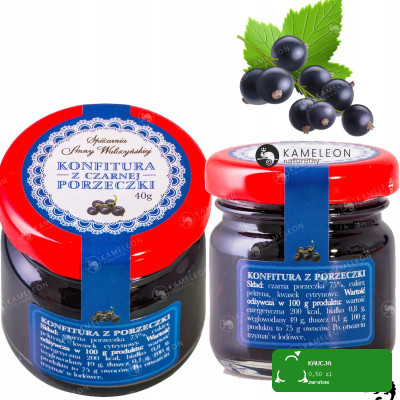 KONFITURA Z CZARNEJ PORZECZKI PORZECZKOWA 40g dżem MAŁY SŁOICZEK na Prezent