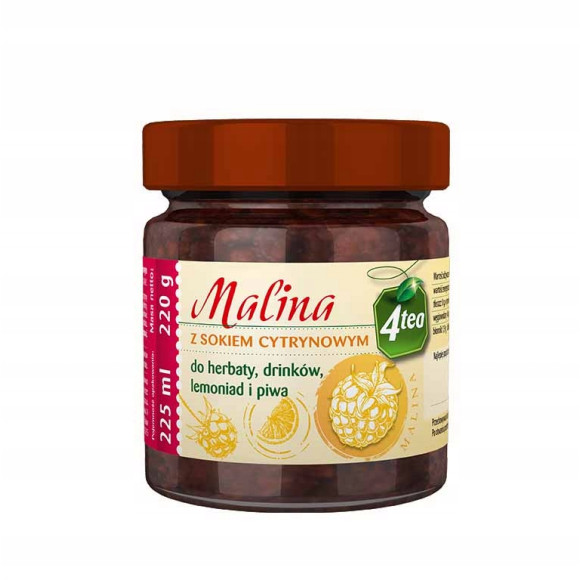 MALINA Z SOKIEM CYTRYNOWYM do herbaty drinków lemoniad piwa 4tea 220g 225ml