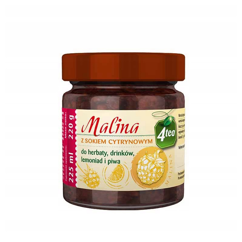 MALINA Z SOKIEM CYTRYNOWYM do herbaty drinków lemoniad piwa 4tea 220g 225ml