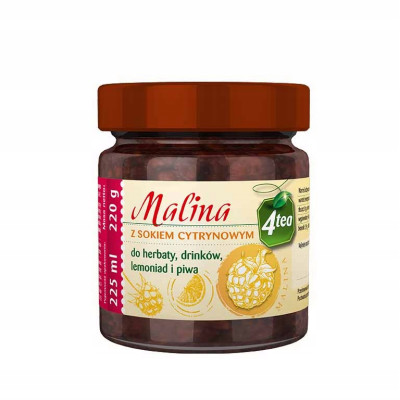 MALINA Z SOKIEM CYTRYNOWYM do herbaty drinków lemoniad piwa 4tea 220g 225ml
