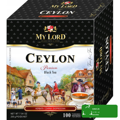 MY LORD HERBATA CZARNA CEYLON PREMIUM ekspresowa 100 saszetek 200g 0,2KG