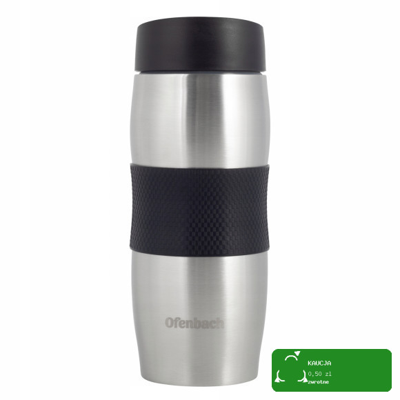 KUBEK TERMICZNY TERMIN BIDON 380ml SZARO-CZARNY OFENBACH stal nierdzewna