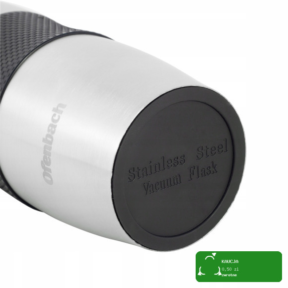 KUBEK TERMICZNY TERMIN BIDON 380ml SZARO-CZARNY OFENBACH stal nierdzewna