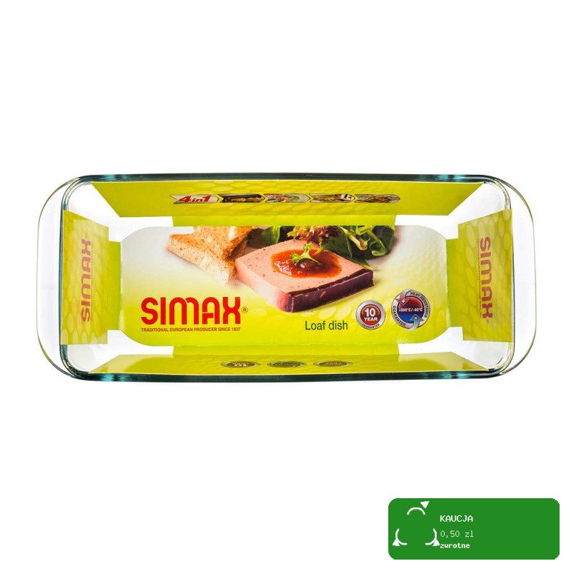 SZKLANA FORMA PODŁUŻNA KEKSÓWKA KLASYCZNA 28x12x7cm SIMAX szkło żaroodporne