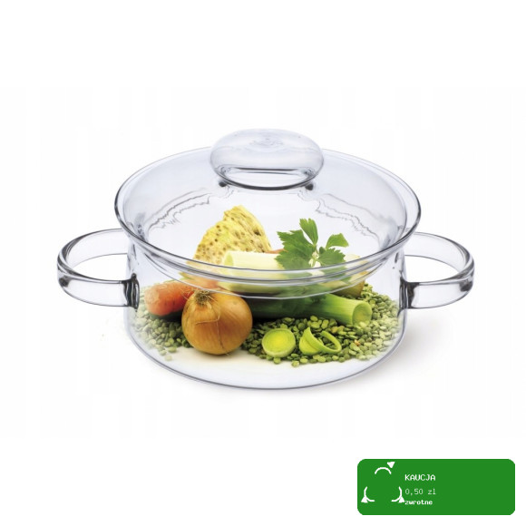 GARNEK SZKLANY Z POKRYWKĄ GOURMET 2l SIMAX szkło żaroodporne borokrzemowe