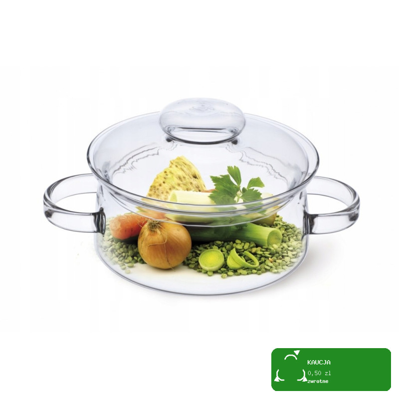 GARNEK SZKLANY Z POKRYWKĄ GOURMET 2l SIMAX szkło żaroodporne borokrzemowe