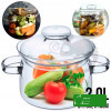 GARNEK SZKLANY Z POKRYWKĄ GOURMET 2l SIMAX szkło żaroodporne borokrzemowe