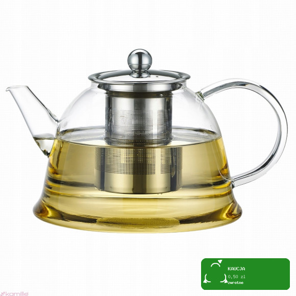 DZBANEK SZKLANY Z ZAPARZACZEM ZAPARZACZ do HERBATY ZIÓŁ 1500ml 1,5L Kamille