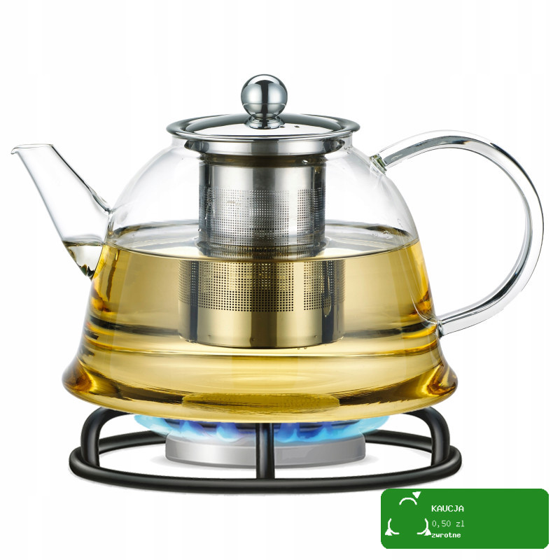 DZBANEK SZKLANY Z ZAPARZACZEM ZAPARZACZ do HERBATY ZIÓŁ 1500ml 1,5L Kamille