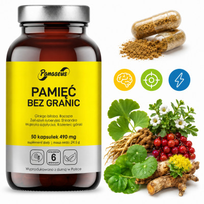 Yango Panaseus PAMIĘĆ BEZ GRANIC 50kaps GINKGO BILOBA ŻEŃ-SZEŃ GOTU KOLA