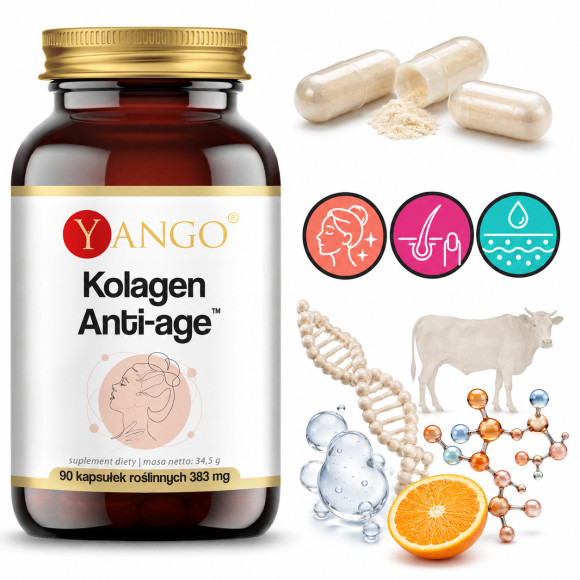 Yango KOLAGEN ANTI-AGE 90kaps KOLAGEN + BIOTYNA + KWAS HIALURONOWY + WIT C