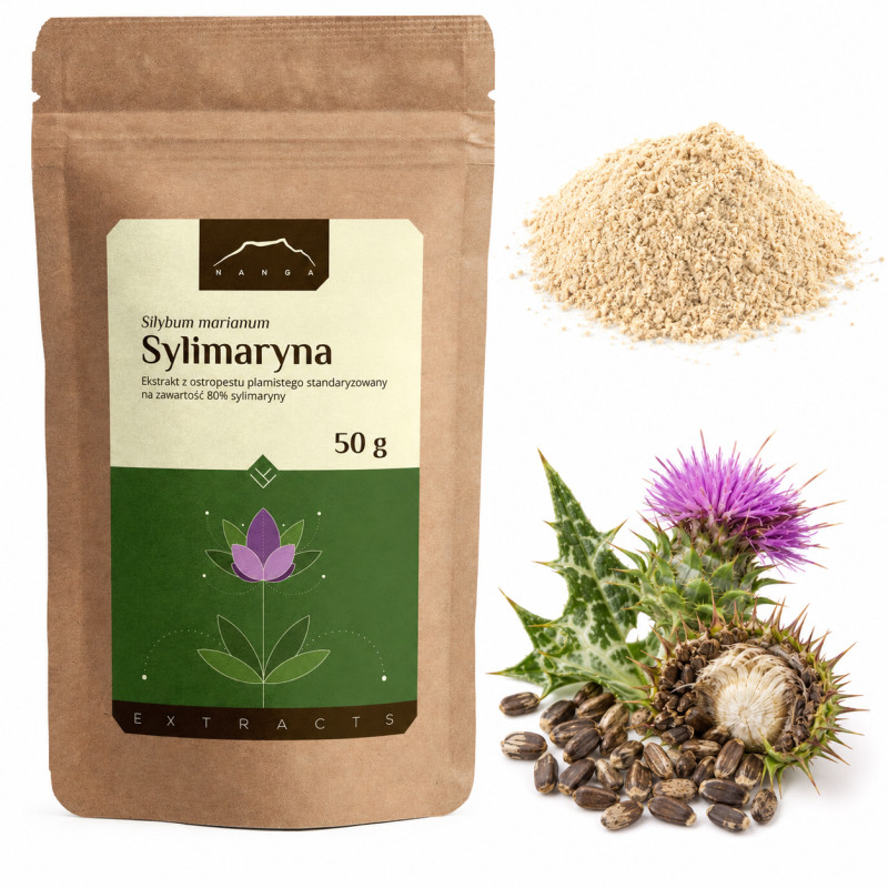 NANGA SYLIMARYNA 80% OSTROPEST PLAMISTY ekstrakt 50g NANGA pomoc WĄTROBA