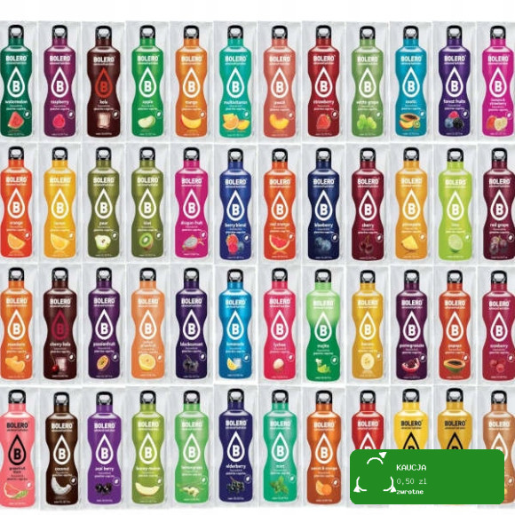 48x NAPÓJ IZOTONICZNY W PROSZKU BOLERO DRINK 9g MIX 48 SMAKÓW BEZ dod CUKRU