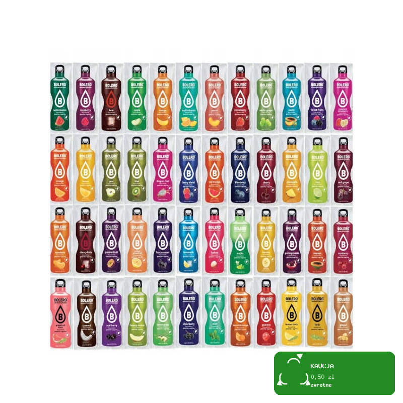 48x NAPÓJ IZOTONICZNY W PROSZKU BOLERO DRINK 9g MIX 48 SMAKÓW BEZ dod CUKRU