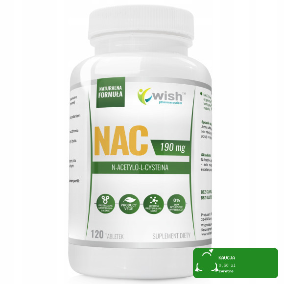 Wish NAC 190mg N-acetylo-Lcysteina INFEKCJE ODKRZTUSZANIE 120t