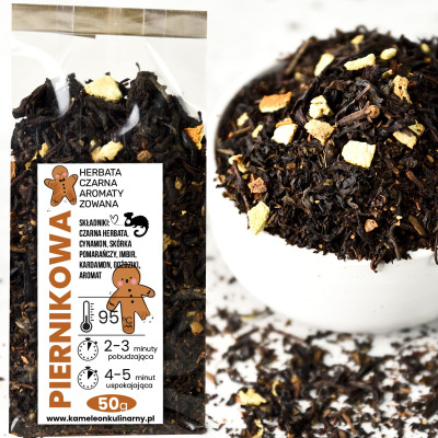 KAMELEON KULINARNY HERBATA CZARNA aromatyzowana PIERNIKOWA 50G