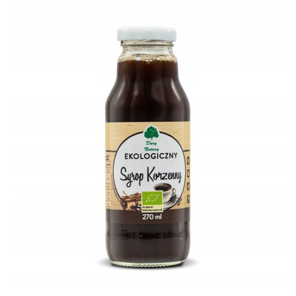 SYROP KORZENNY DO KAWY HERBATY eko 270ml 0,27L DARY NATURY KRÓTKA DATA