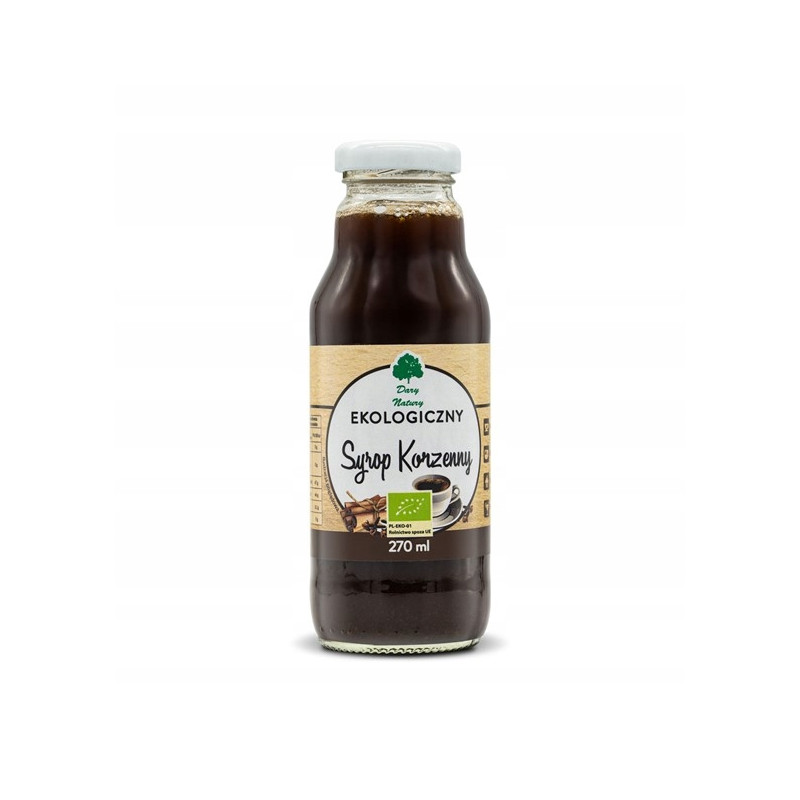 SYROP KORZENNY DO KAWY HERBATY eko 270ml 0,27L DARY NATURY KRÓTKA DATA
