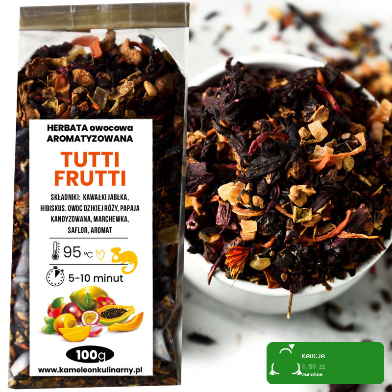 KAMELEON KULINARNY HERBATA OWOCOWA aromatyzowana TUTTI FRUTTI  100g