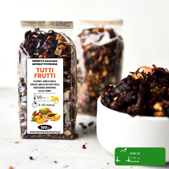KAMELEON KULINARNY HERBATA OWOCOWA aromatyzowana TUTTI FRUTTI  100g