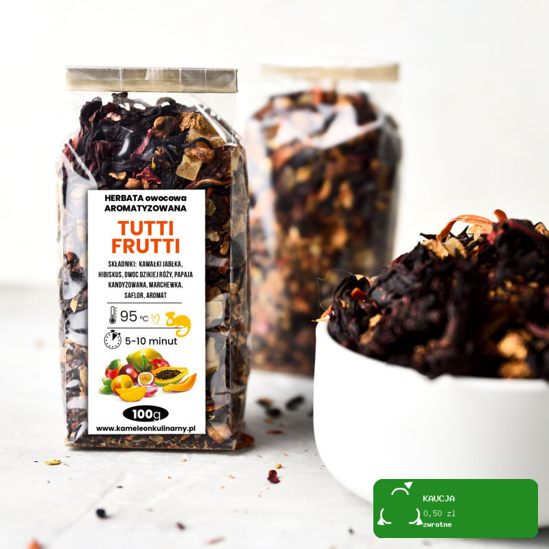 KAMELEON KULINARNY HERBATA OWOCOWA aromatyzowana TUTTI FRUTTI  100g