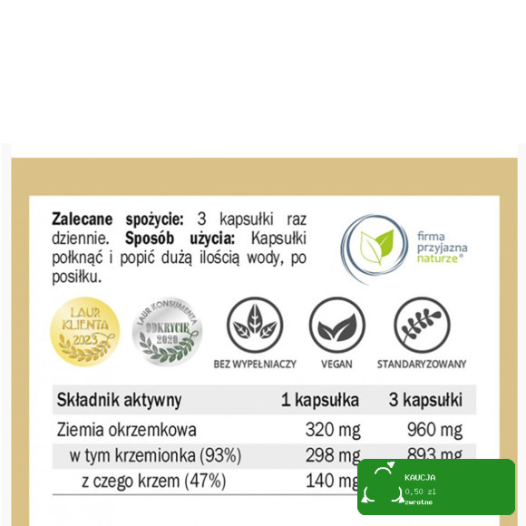 Yango DIATOMIT OKRZEMKI NATURALNE 90kaps krzem wsparcie: OCZYSZCZANIE