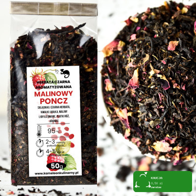 KAMELEON KULINARNY HERBATA CZARNA aromatyzowana MALINOWY PONCZ 50G