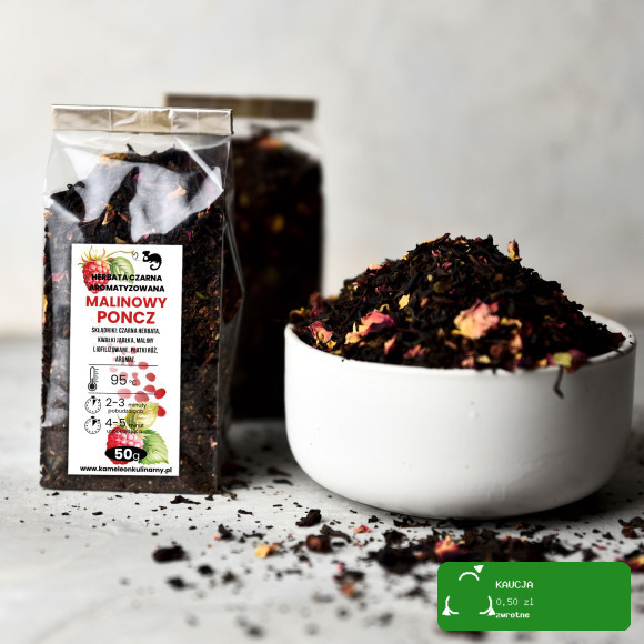 KAMELEON KULINARNY HERBATA CZARNA aromatyzowana MALINOWY PONCZ 50G