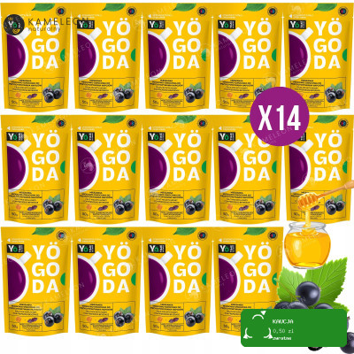 YOGODA MIESZANKA MIODOWO OWOCOWA do NAPOJÓW CZARNA PORZECZKA 50g x14 0,7KG