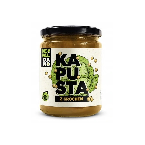 DEVALDANO - KAPUSTA KISZONA Z GROCHEM 480g / słoik