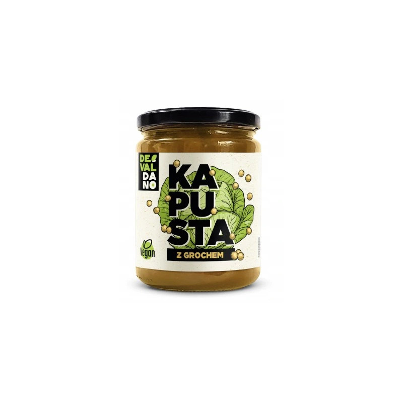 DEVALDANO - KAPUSTA KISZONA Z GROCHEM 480g / słoik