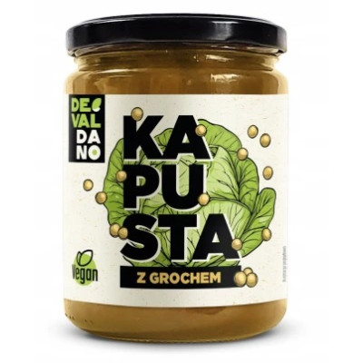 DEVALDANO - KAPUSTA KISZONA Z GROCHEM 480g / słoik