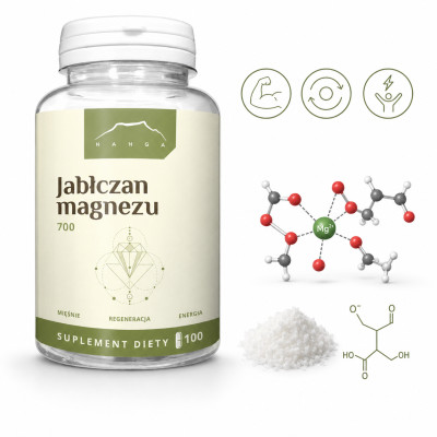 JABŁCZAN MAGNEZU MAGNEZ 700mg 100kaps. polecany na: ZMECZENIE BRAK ENERGII