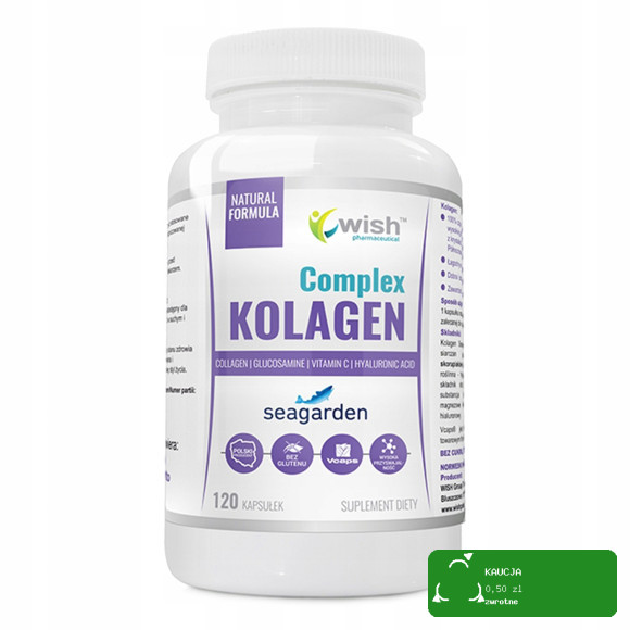 Wish KOLAGEN COMPLEX + GLUKOZAMINA + WITAMINA C + KWAS HIALURONOWY 120 kaps