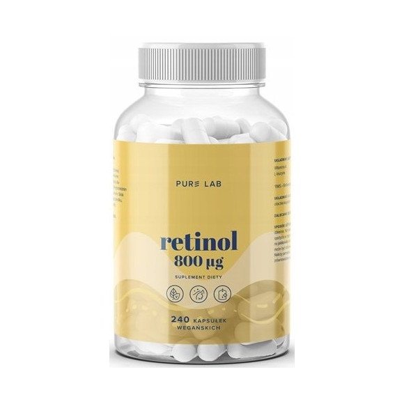 AURA PURE LAB RETINOL 800mcg 240 kaps. WITAMINA A KRÓTKA DATA