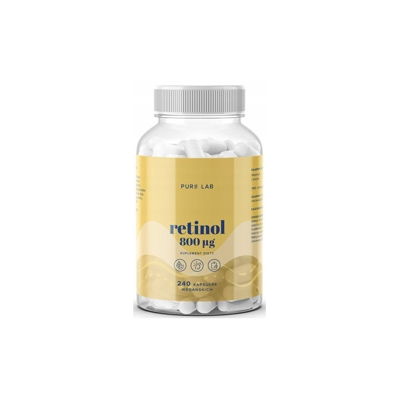AURA PURE LAB RETINOL 800mcg 240 kaps. WITAMINA A KRÓTKA DATA