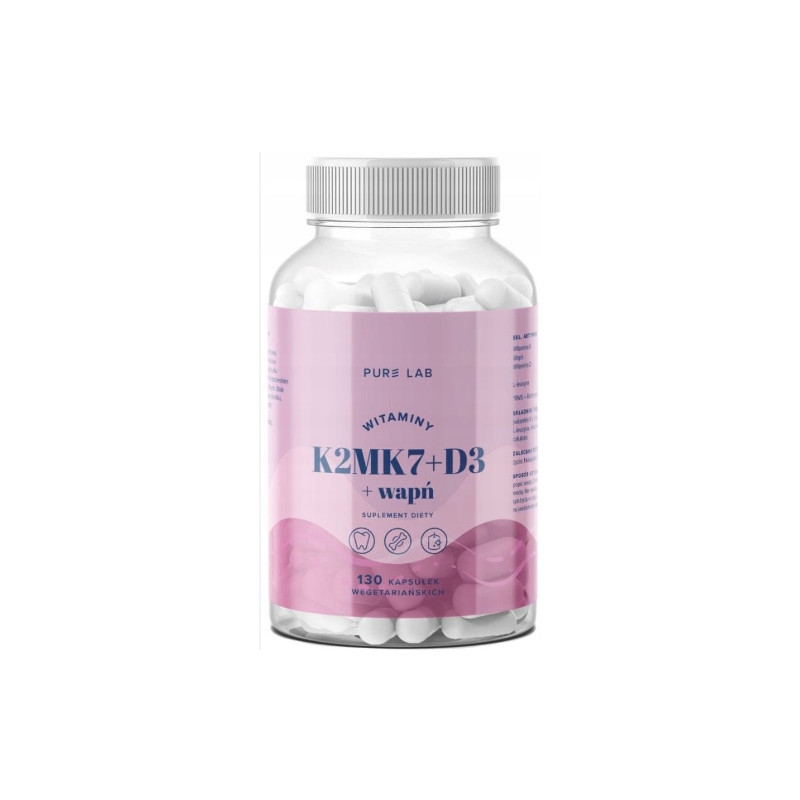 WITAMINA K2MK7 D3 WAPŃ 130 kaps. na 2mce PURE LAB AURA wsparcie: ODPORNOŚĆ