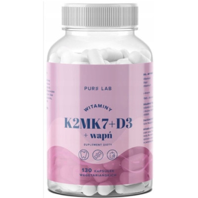 WITAMINA K2MK7 D3 WAPŃ 130 kaps. na 2mce PURE LAB AURA wsparcie: ODPORNOŚĆ