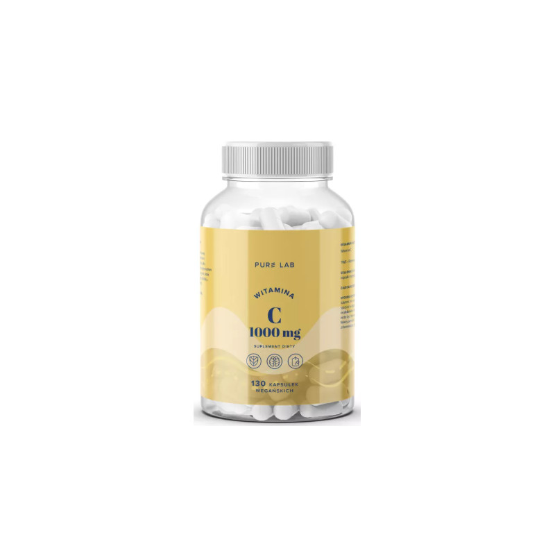 WITAMINA C 1000mg 130kaps na 4 mce PURE LAB AURA HERBALS wsparcie ODPORNOŚĆ