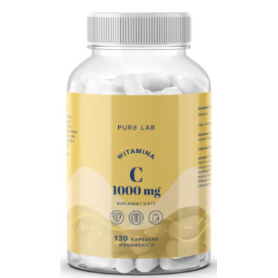 WITAMINA C 1000mg 130kaps na 4 mce PURE LAB AURA HERBALS wsparcie ODPORNOŚĆ